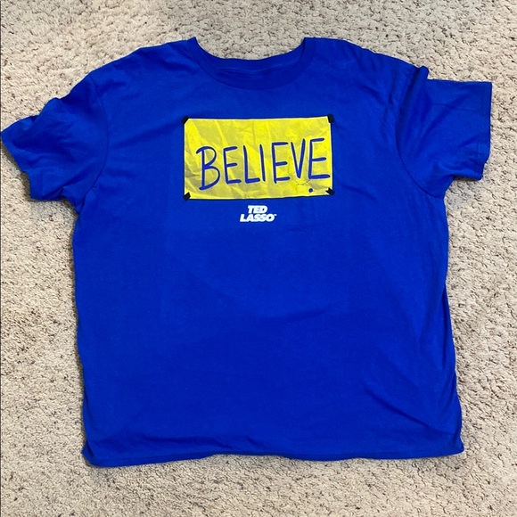 Blue and Yellow Believe Graphic Tee Short Sleeve - Picture 1 of 4